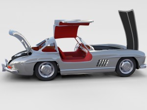 mercedes 300sl with chassis pack Modèle 3D