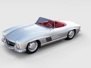 mercedes 300sl with chassis pack 3D Model