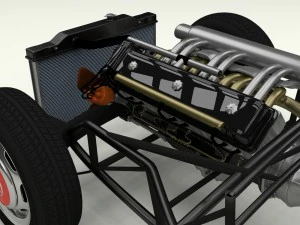 mercedes 300sl with chassis pack 3D Model