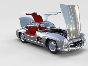 mercedes 300sl with chassis pack 3D Model