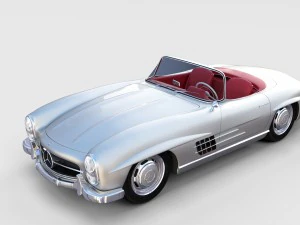 mercedes 300sl with chassis pack 3D Model