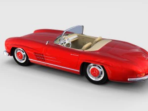 mercedes 300sl with chassis pack 3D Model