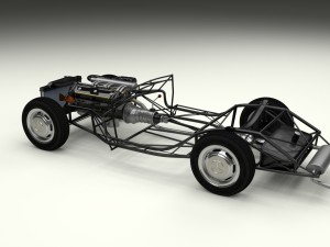 mercedes 300sl with chassis pack Modèle 3D
