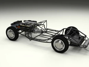 mercedes 300sl with chassis pack 3D Model