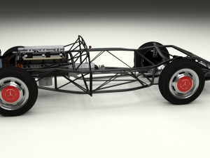 mercedes 300sl with chassis pack Modèle 3D