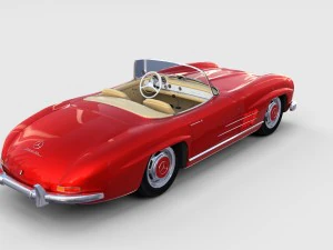 mercedes 300sl with chassis pack 3D Model