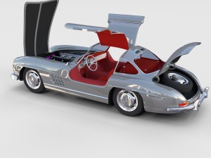 mercedes 300sl with chassis pack Modèle 3D