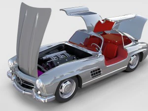 mercedes 300sl with chassis pack 3D Model