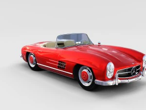 mercedes 300sl with chassis pack 3D Model