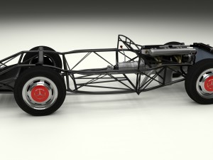 mercedes 300sl with chassis pack Modèle 3D