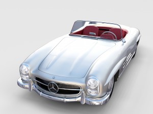 mercedes 300sl with chassis pack Modèle 3D