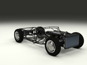 mercedes 300sl with chassis pack Modèle 3D