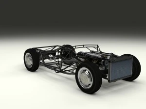 mercedes 300sl with chassis pack 3D Model
