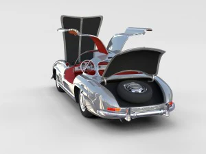 mercedes 300sl with chassis pack 3D Model