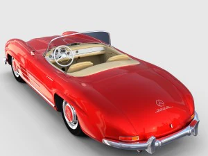 mercedes 300sl with chassis pack 3D Model