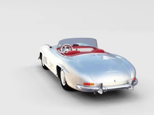 mercedes 300sl with chassis pack 3D Model