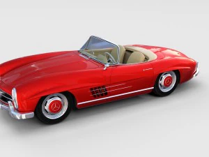 mercedes 300sl with chassis pack 3D Model