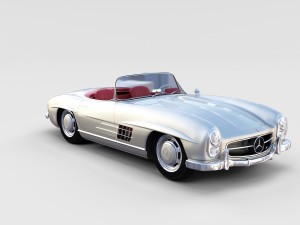 mercedes 300sl with chassis pack Modèle 3D