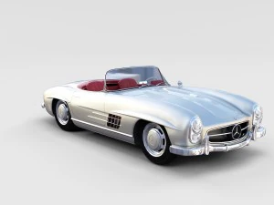 mercedes 300sl with chassis pack 3D Model