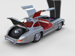 mercedes 300sl with chassis pack Modèle 3D