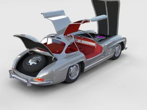 mercedes 300sl with chassis pack 3D Model