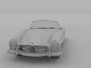 mercedes 300sl with chassis pack 3D Model