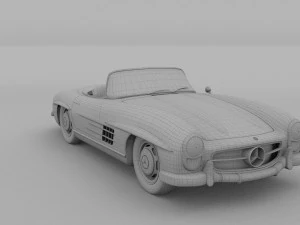 mercedes 300sl with chassis pack 3D Model