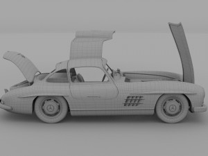 mercedes 300sl with chassis pack Modèle 3D