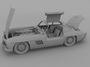 mercedes 300sl with chassis pack Modèle 3D