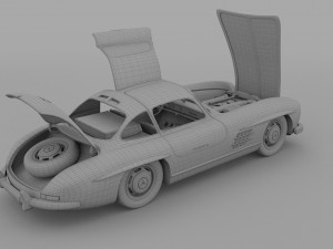 mercedes 300sl with chassis pack Modèle 3D