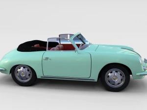 porsche 356 with interior pack 3D Model