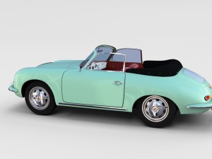 porsche 356 with interior pack Modelo 3D