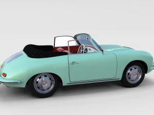 porsche 356 with interior pack 3D Model