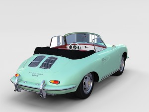 porsche 356 with interior pack Modelo 3D
