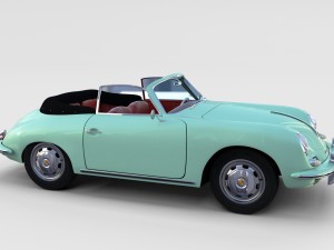 porsche 356 with interior pack Modelo 3D