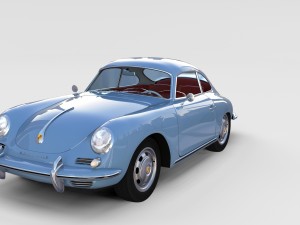 porsche 356 with interior pack Modelo 3D