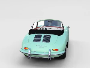 porsche 356 with interior pack 3D Model