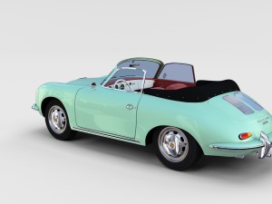 porsche 356 with interior pack Modelo 3D