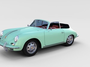 porsche 356 with interior pack Modelo 3D