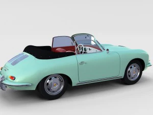 porsche 356 with interior pack 3D Model