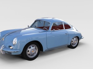 porsche 356 with interior pack Modelo 3D