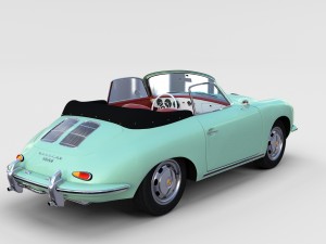porsche 356 with interior pack Modelo 3D