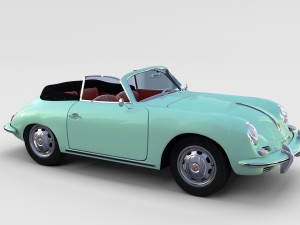 porsche 356 with interior pack Modelo 3D