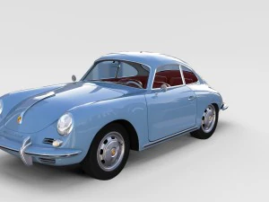 porsche 356 with interior pack 3D Model