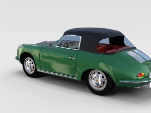 porsche 356 with interior pack Modelo 3D