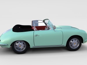 porsche 356 with interior pack Modelo 3D