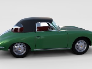 porsche 356 with interior pack Modelo 3D