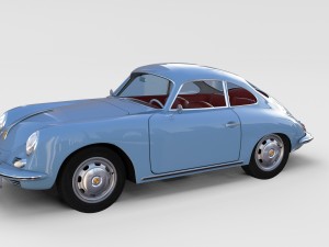 porsche 356 with interior pack Modelo 3D
