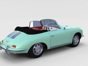 porsche 356 with interior pack Modelo 3D