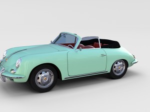 porsche 356 with interior pack Modelo 3D